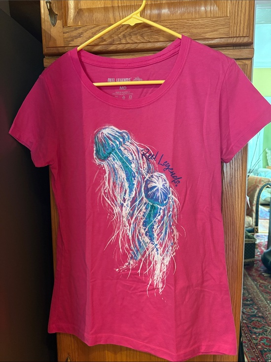 Reel Legends Tops - Reel Legends Hot Pink Logo Tee